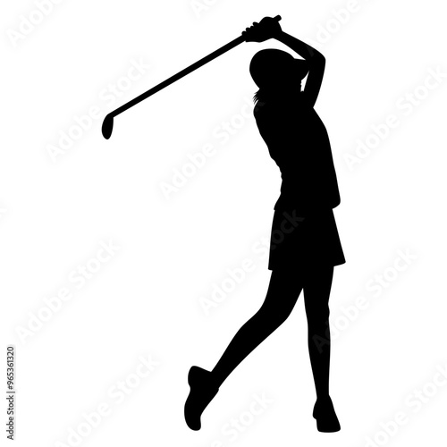 Women golfers silhouette. Vector image6292.eps