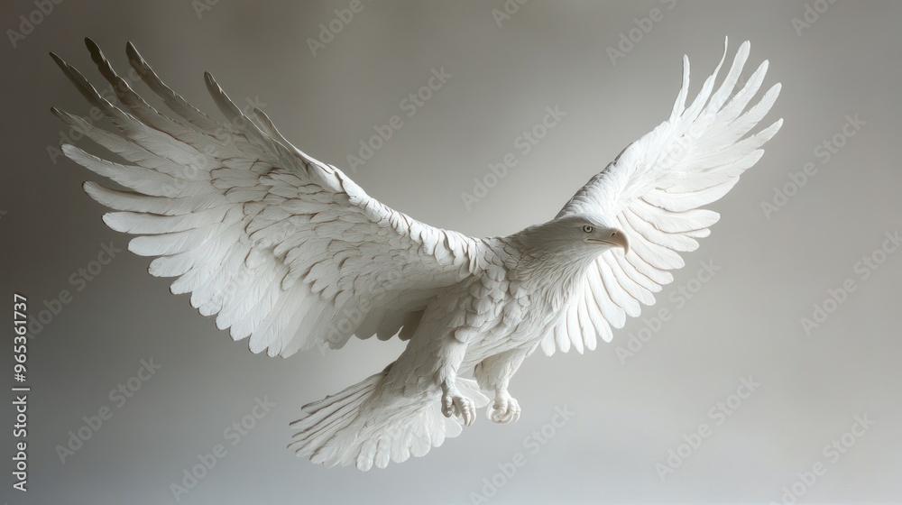 White Paper Sculpture of an Eagle in Flight White Paper Sculpture of an Eagle in Flight