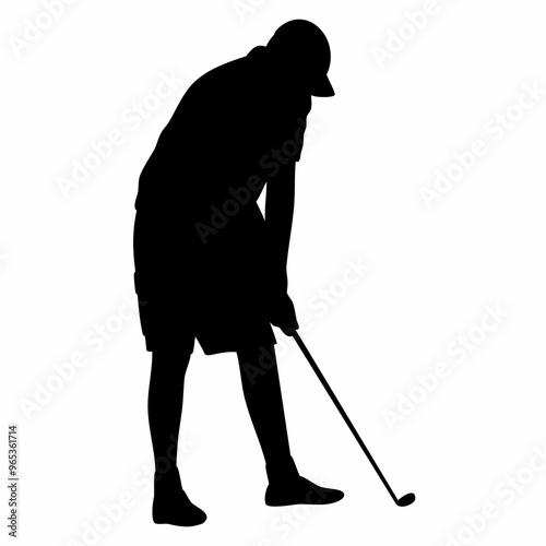 Golf player silhouette. Design image