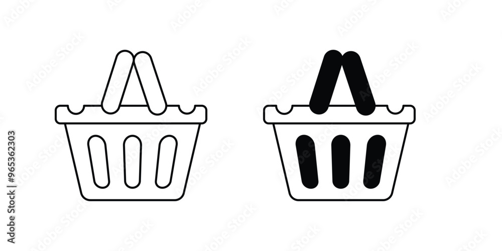 basket set icon with white background vector stock illustration basket set icon with white background vector stock illustration