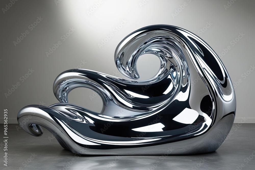 Dazzling 3D Chrome Liquid Swell Formation in a Bright Metallic Design Dazzling 3D Chrome Liquid Swell Formation in a Bright Metallic Design