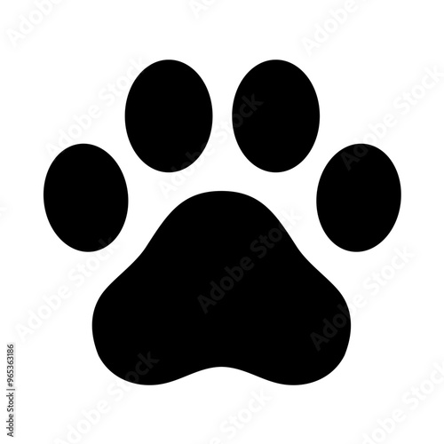 Cat Paw silhouette. Vector image photo