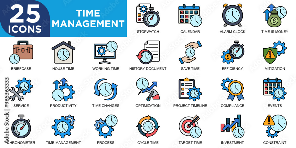 time management, business, time, management, schedule, concept icon set. Outline icons collection. Simple vector illustration time management, business, time, management, schedule, concept icon set. Outline icons collection. Simple vector illustration