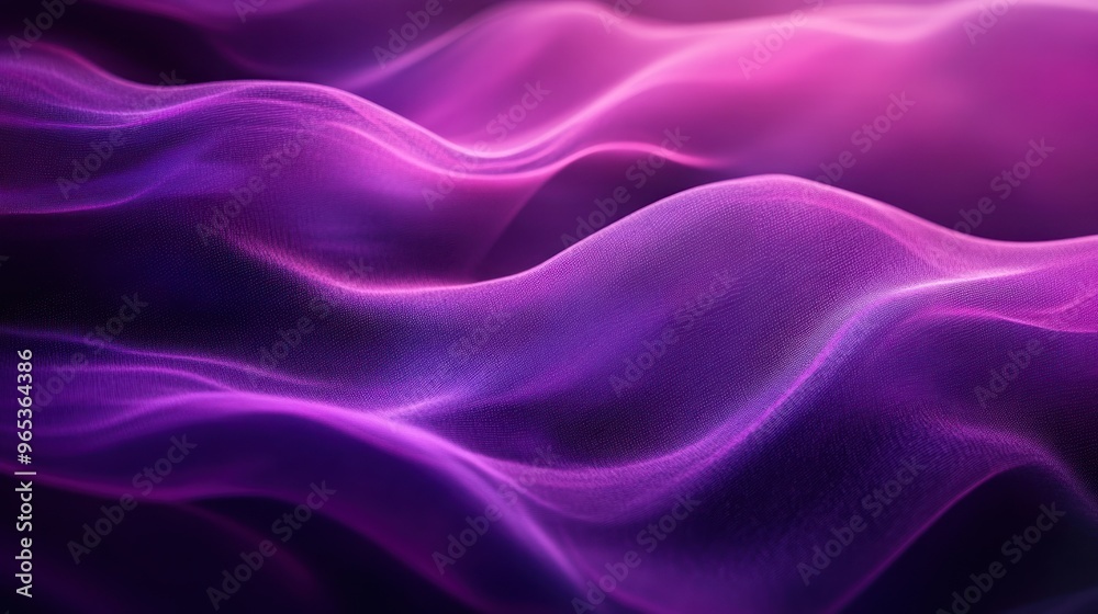 Obraz premium Abstract Purple Wavy Lines with Gradient and Grid Pattern