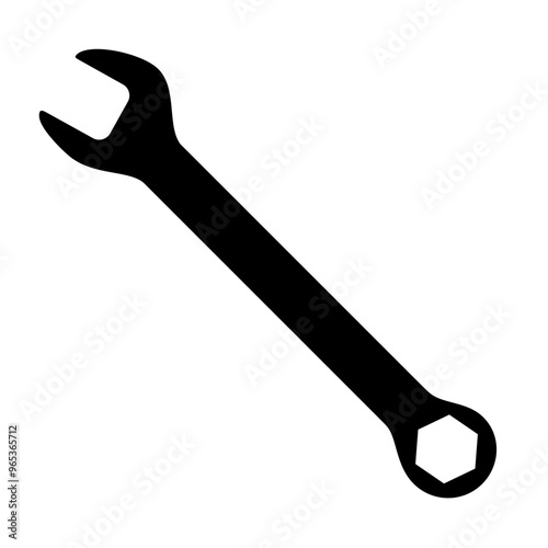 Wrench icon silhouette. Vector image