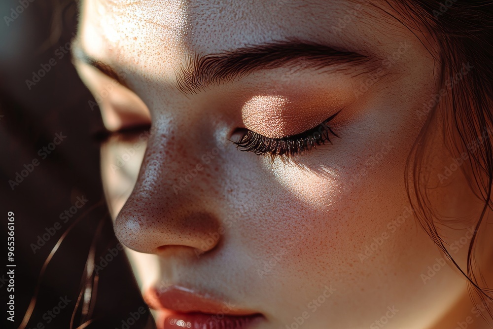 Makeup Artist Applying Blush to Woman's Face, Close-up Portrait Generative AI