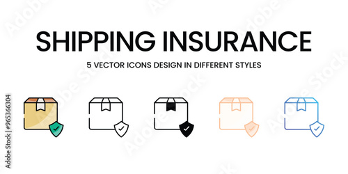 Shipping Insurance vector icons set ready to use for web and mobile app