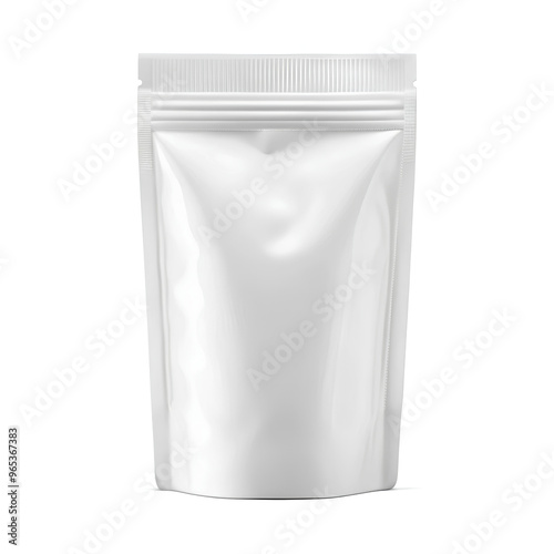 Top view - White doypack. isolated on white background. clipping path