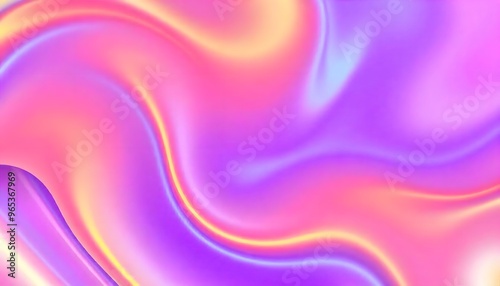 Swirling, iridescent liquid with hues of purple, pink, and blue Holo abstract 3D shapes gradient 