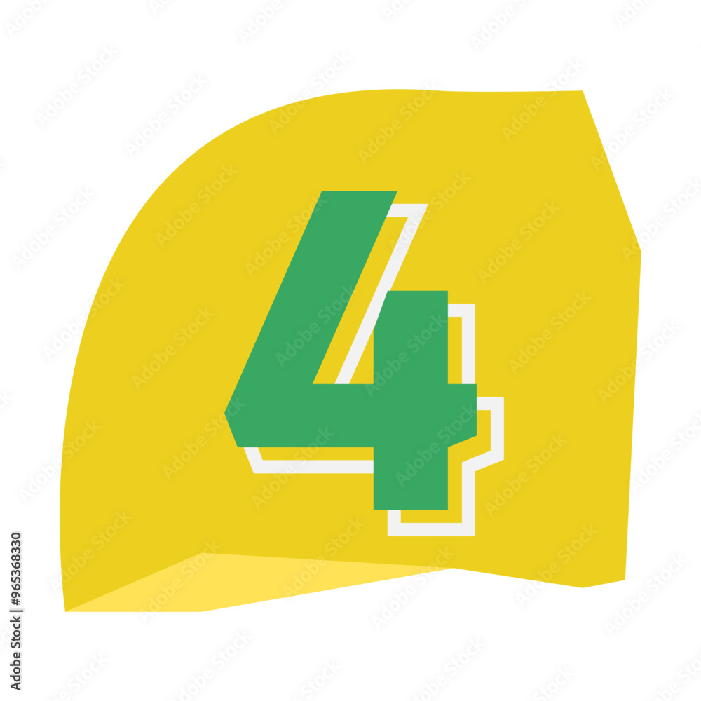 Fototapeta premium Number 4 Decorative Magazine Collage Style