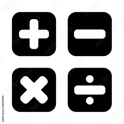 Math icon set vector image