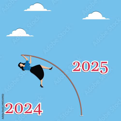 Woman with pole vaults from 2024 to 2025