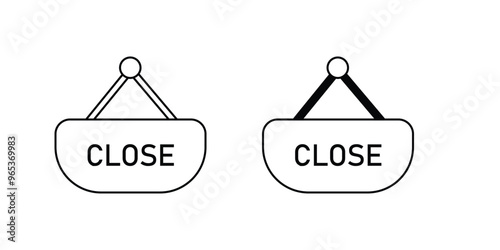 close set icon with white background vector stock illustration
