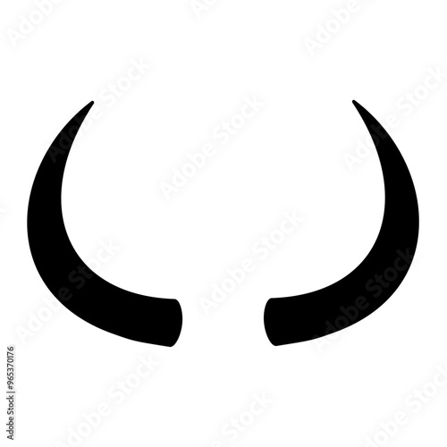 Buffalo horn silhouette. Vector image