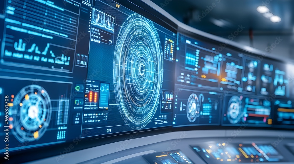 Futuristic Smart Grid Control Center with Live Power Data Visualization