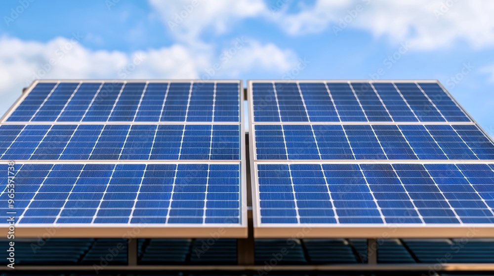 Obraz premium Divergent Energy Sources: Oil Barrel vs. Solar Panels - Futuristic with Copy Space and Selective Focus in