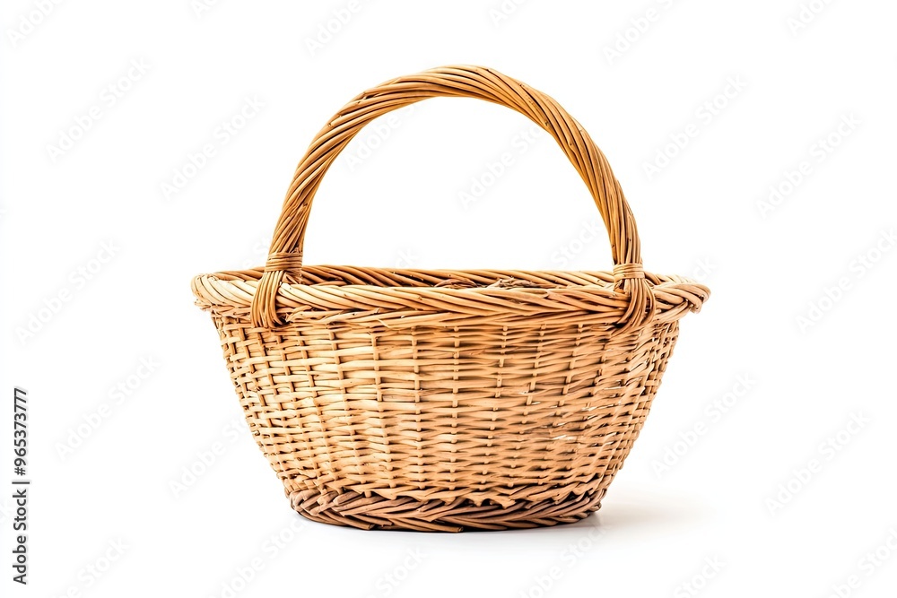 Empty wicker basket on a white background, isolated Empty wicker basket on a white background, isolated