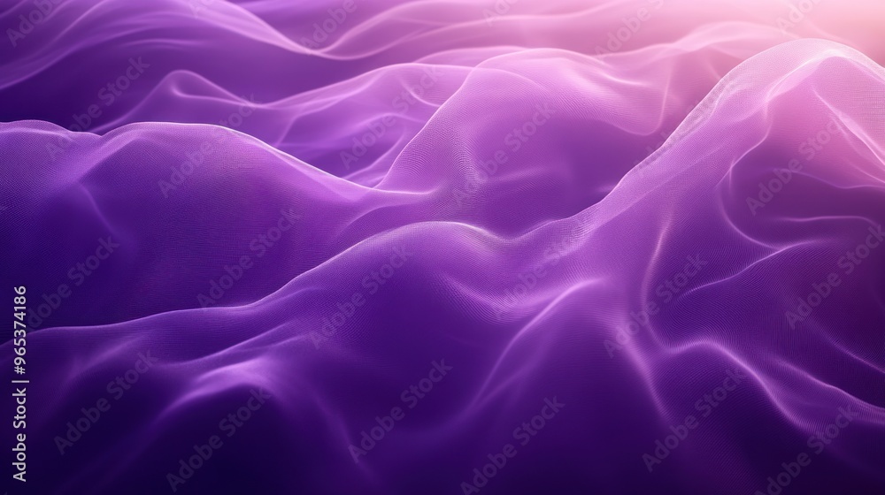 Obraz premium Abstract Purple Wavy Fabric Texture with a Gradient Effect