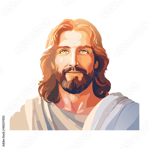 Jesus Christ themed art. Religious spiritual illustration background. Abstract colorful Illustration