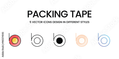 Packing Tape vector icons set ready to use for web and mobile app
