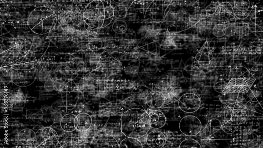 Mathematical symbols, equations, and systems suspended in space as the camera moves through numbers and calculations. Shallow depth of field creates a blurred foreground and background. Mathematical symbols, equations, and systems suspended in space as the camera moves through numbers and calculations. Shallow depth of field creates a blurred foreground and background.