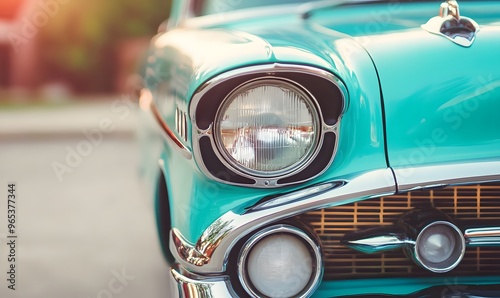 classic american car headlight