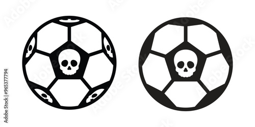 football skull halloween soccer ball icon vector logo sport cartoon character symbol illustration doodle design