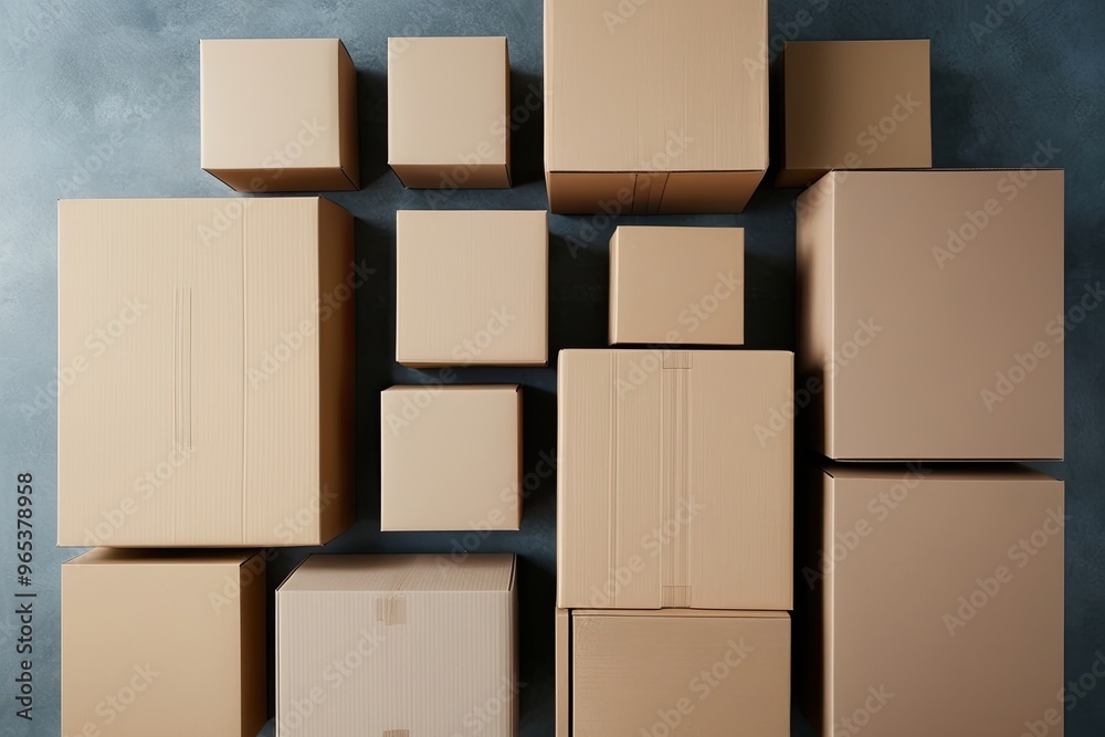 Obraz premium Diverse Insights on Packing Boxes and Cardboard Packaging Solutions for Delivery