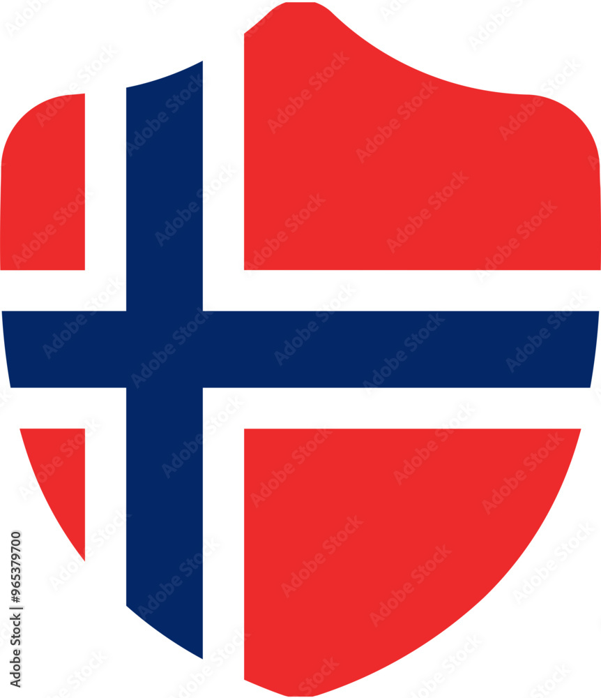Fototapeta premium Shield Shape of NORWAY Flag