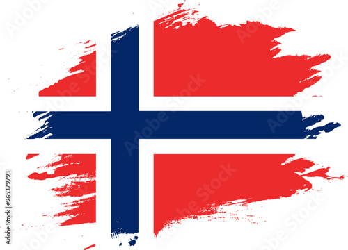Grunge Brush On Flag Of NORWAY