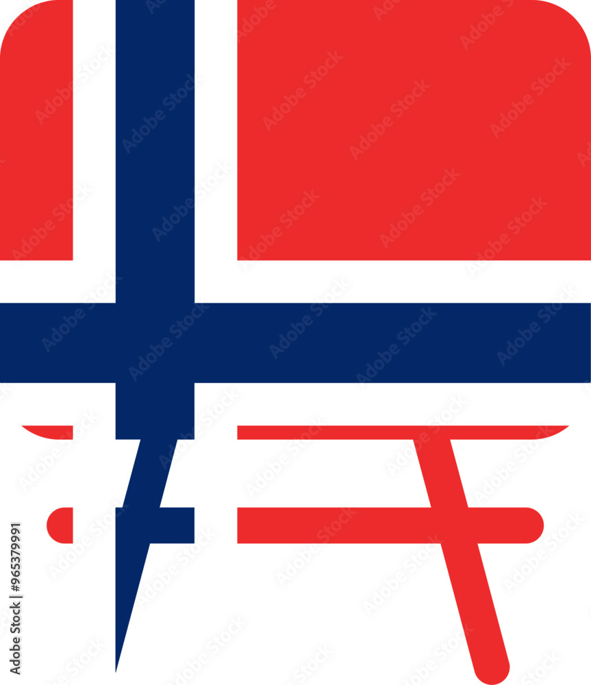 Obraz premium NORWAY Flag On White Board
