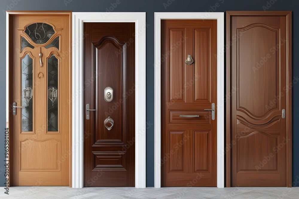 Bundle of Traditional Home Door Elements for Opening and Securing in Interior Design Motif Bundle of Traditional Home Door Elements for Opening and Securing in Interior Design Motif
