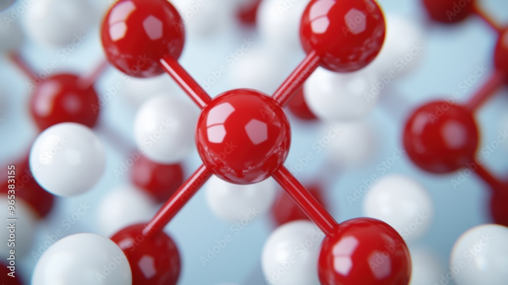 Obraz premium Dynamic Molecular Structure - High Definition Model of Atoms in Motion