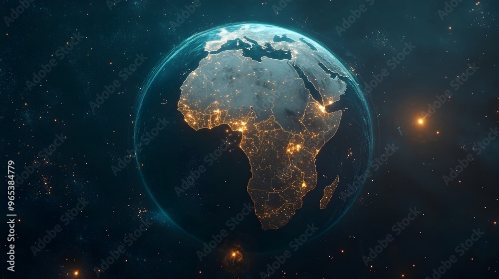 Obraz premium Satellite Image Integrating Real Time Data for Monitoring Continent Wide Temperature Fluctuations
