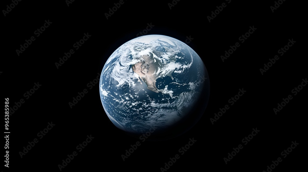 Satellite View of a Clear and Cloudless Earth Revealing Distinct Weather Patterns Across Continents Satellite View of a Clear and Cloudless Earth Revealing Distinct Weather Patterns Across Continents
