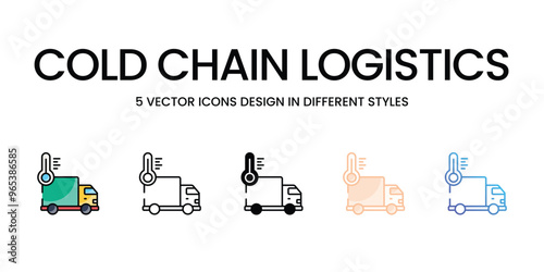 Cold Chain Logistics vector icons set ready to use for web and mobile app