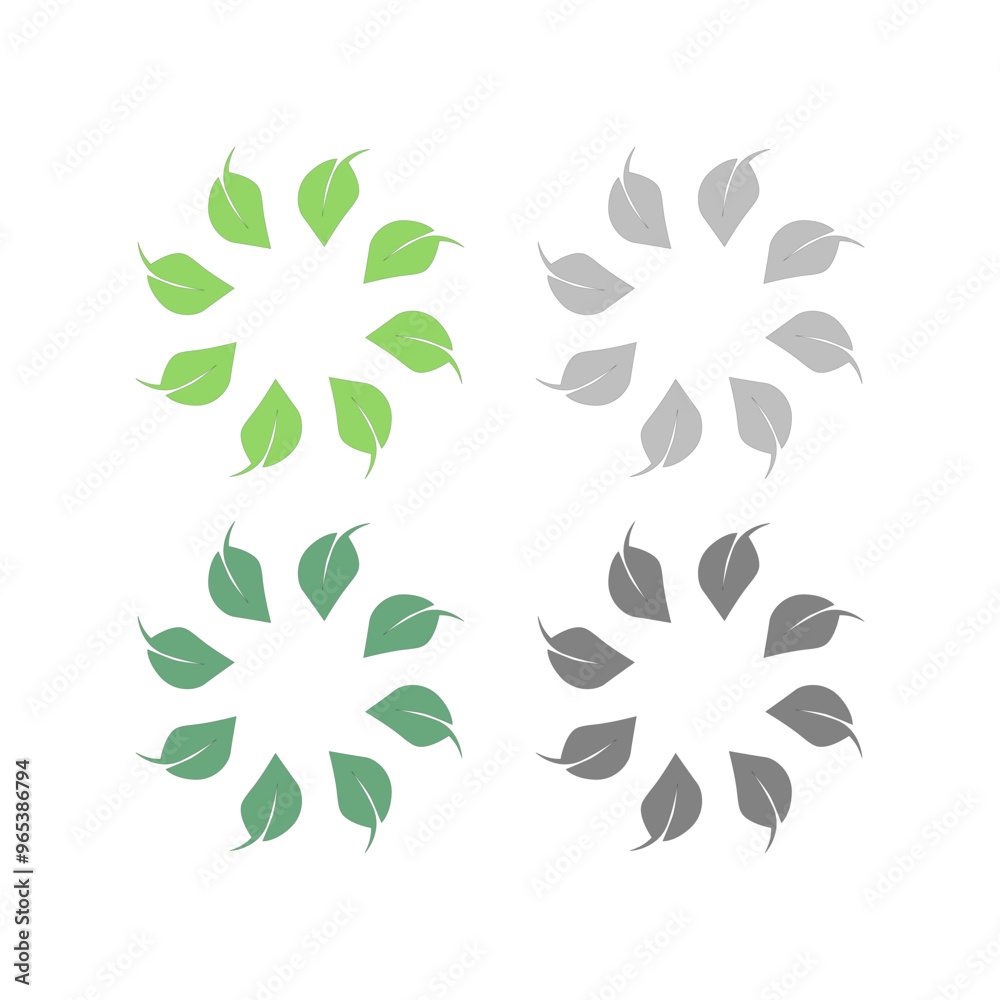 Obraz premium GREEN LEAVES BIO PRODUCT SIGN SYMBOL LOGO VECTOR ISOLATED ON WHITE