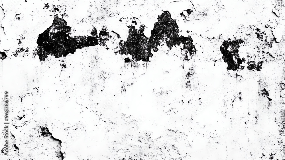 Fototapeta premium Abstract texture of peeling paint in black and white, creating a striking contrast and visual interest for artistic projects.