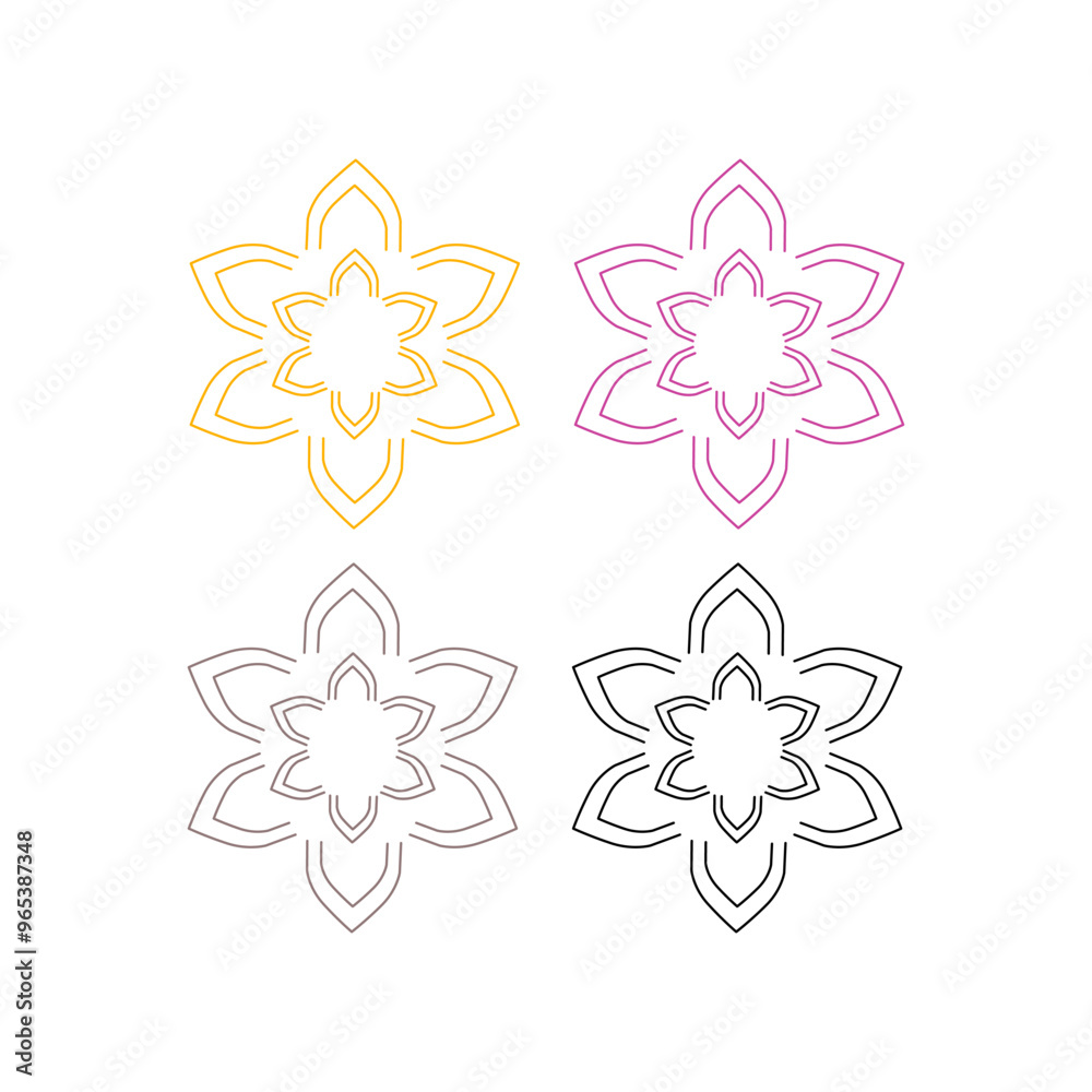 LUXURY MANDALA ART SIGN SYMBOL LOGO VECTOR ISOLATED ON WHITE LUXURY MANDALA ART SIGN SYMBOL LOGO VECTOR ISOLATED ON WHITE