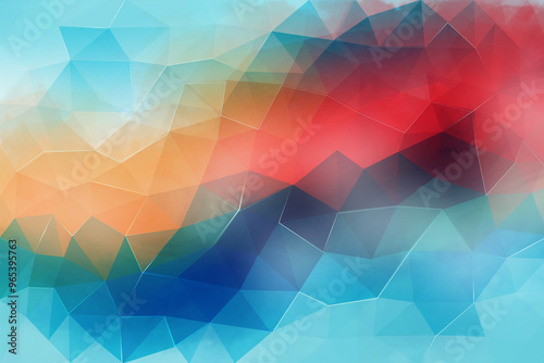 Abstract Vibrant Polygonal Lightscape background.Low polygon abstract background