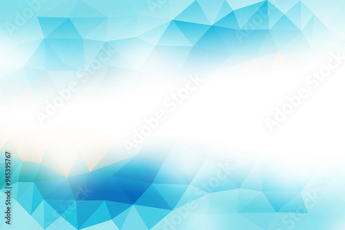 Cool tone light blue Abstract Vibrant Polygonal Lightscape background.Low polygon abstract background