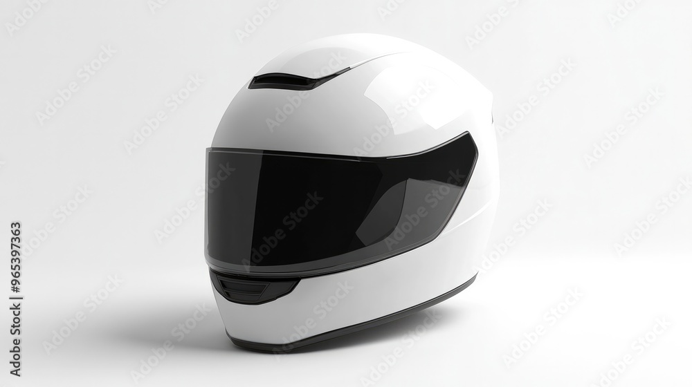 A minimalist motorcycle helmet on a clean white background, with a sleek and modern design. A minimalist motorcycle helmet on a clean white background, with a sleek and modern design.