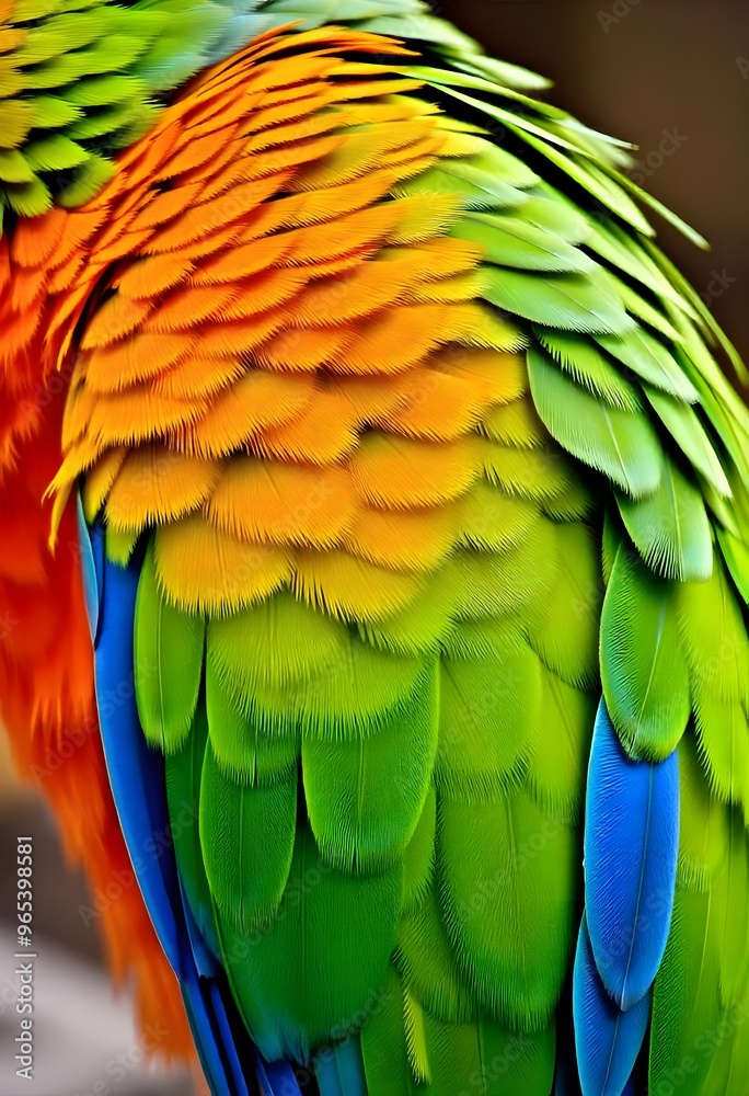 Obraz premium Render a 3D model of a parrot with realistic textures and feathers.