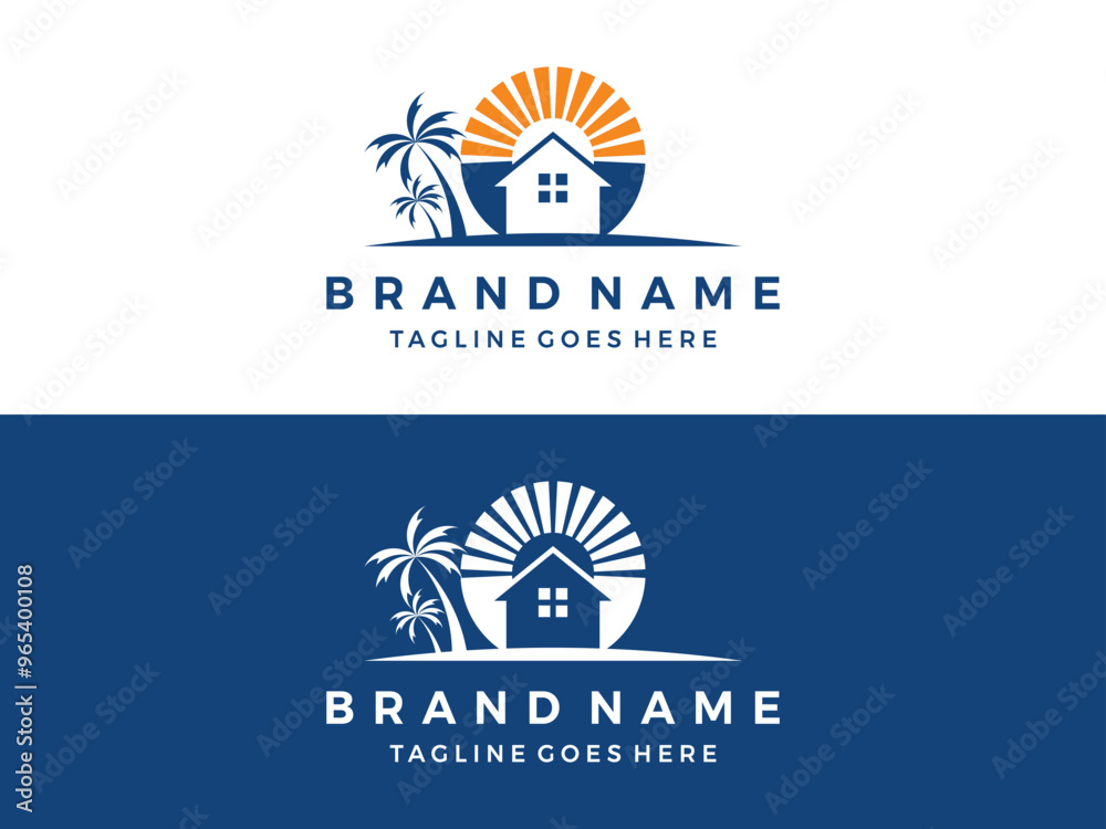 casa home with sun logo icon vector illustration