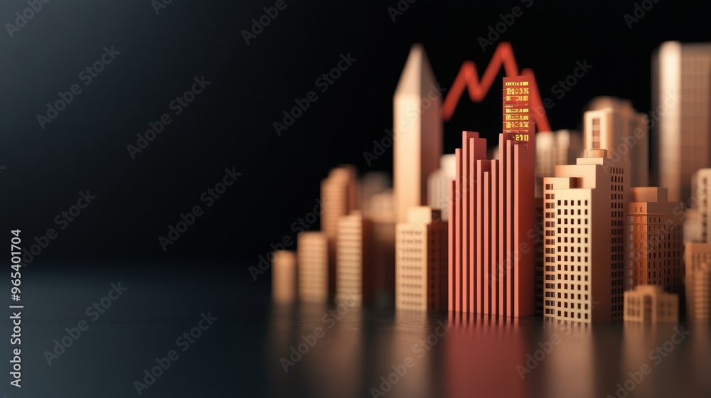 Futuristic Gasoline Price Trends Digital Cityscape Ticker in with Copy Space, Selective Focus Futuristic Gasoline Price Trends Digital Cityscape Ticker in with Copy Space, Selective Focus