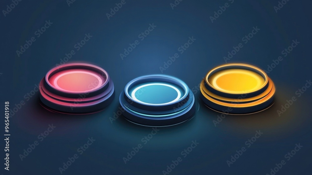 Vibrant LED Rings on a Dark Background Vibrant LED Rings on a Dark Background