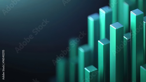 Futuristic Holographic Energy Portfolio in Green and Blue Neon Lights - Digital Finance with Copy Space and Selective Focus on Foreground