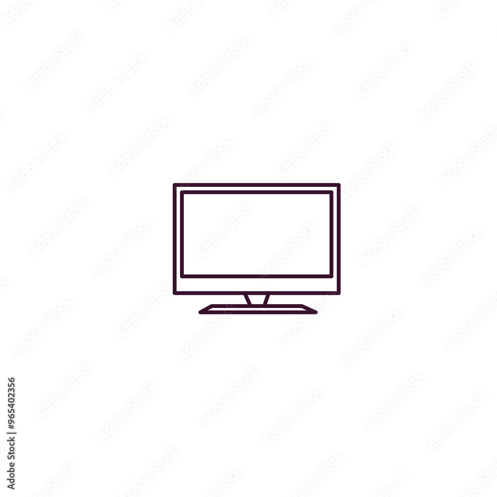 tv screen outline icon. Linear vector from computer concept. Thin line tv screen icon isolated on white background tv screen outline icon. Linear vector from computer concept. Thin line tv screen icon isolated on white background