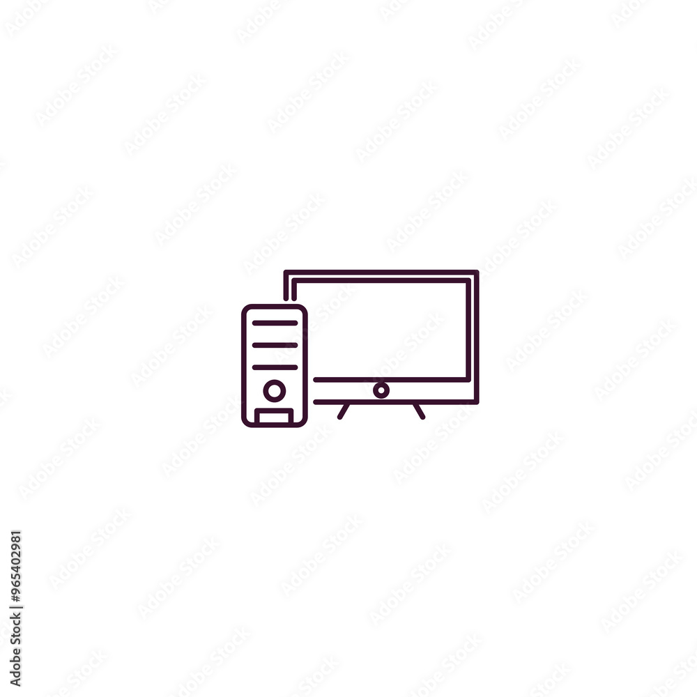 workstation outline icon. Linear vector from computer concept. Thin line workstation icon isolated on white background workstation outline icon. Linear vector from computer concept. Thin line workstation icon isolated on white background