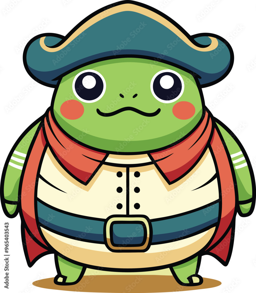 Adorable Frog Pirate Line Art for T-Shirt Design. Generated With AI